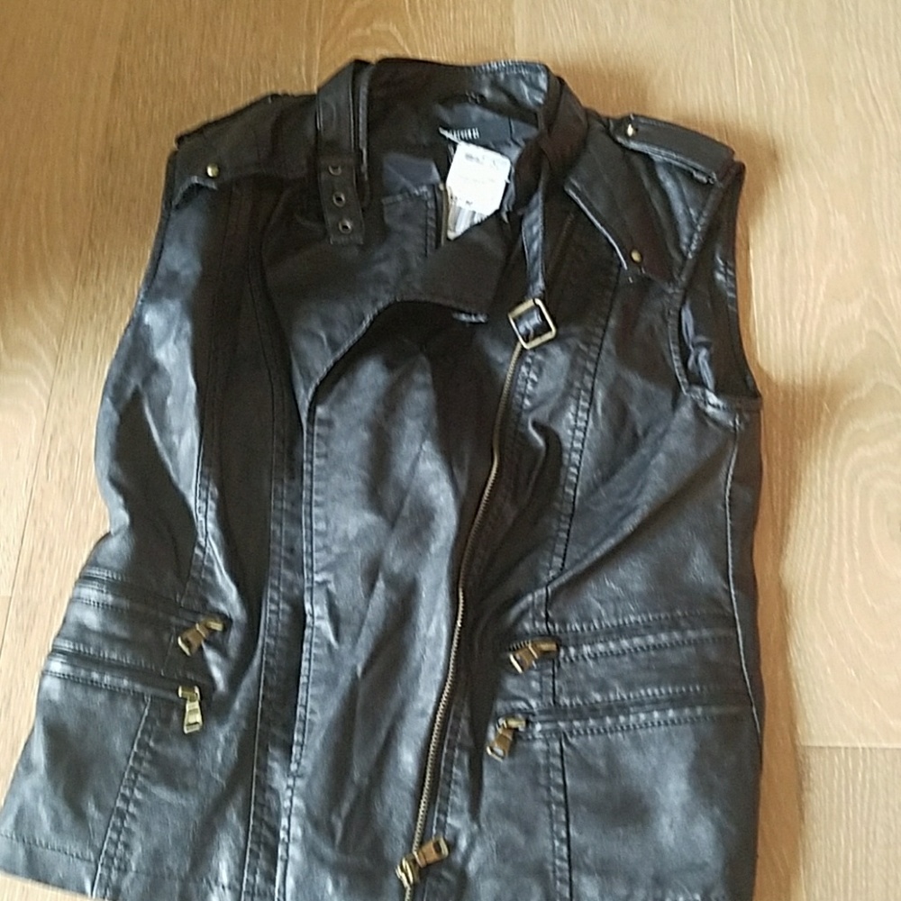 Black leather vest from Forever 21